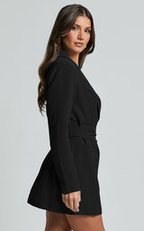 Blazerkleid Mit Gürtel Für Damen | Lange Ärmel