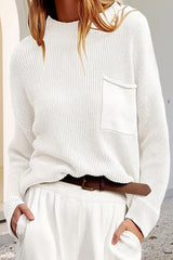 Strickpullover Mit Tasche Für Damen | Mit Langen Ärmeln