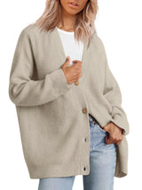 Gestreifte Cardigan Mit V-ausschnitt Für Frauen | Oversize