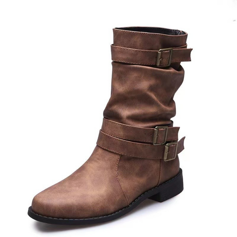 Damen-stiefeletten Mit Schnallenriemen | Mehrere Riemen