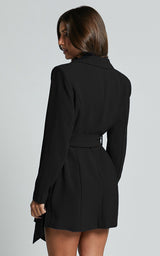 Blazerkleid Mit Gürtel Für Damen | Lange Ärmel
