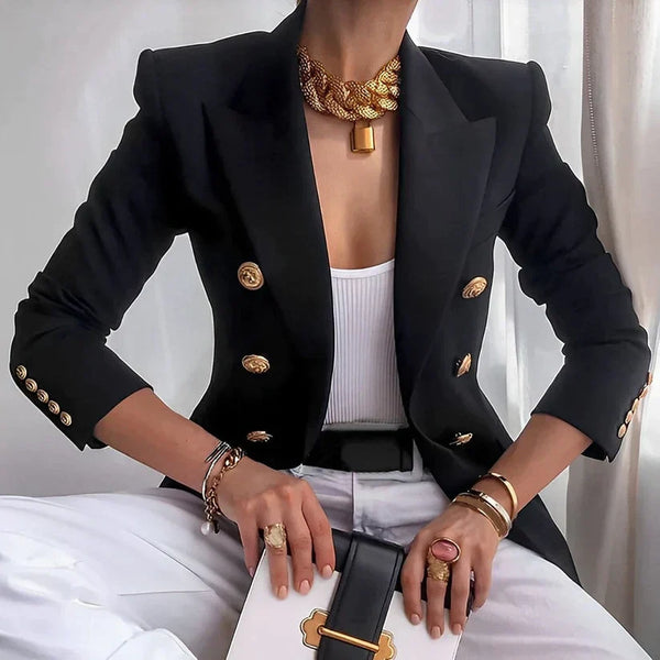 Damen-Blazer Mit Knopfdetails | Lange Ärmel