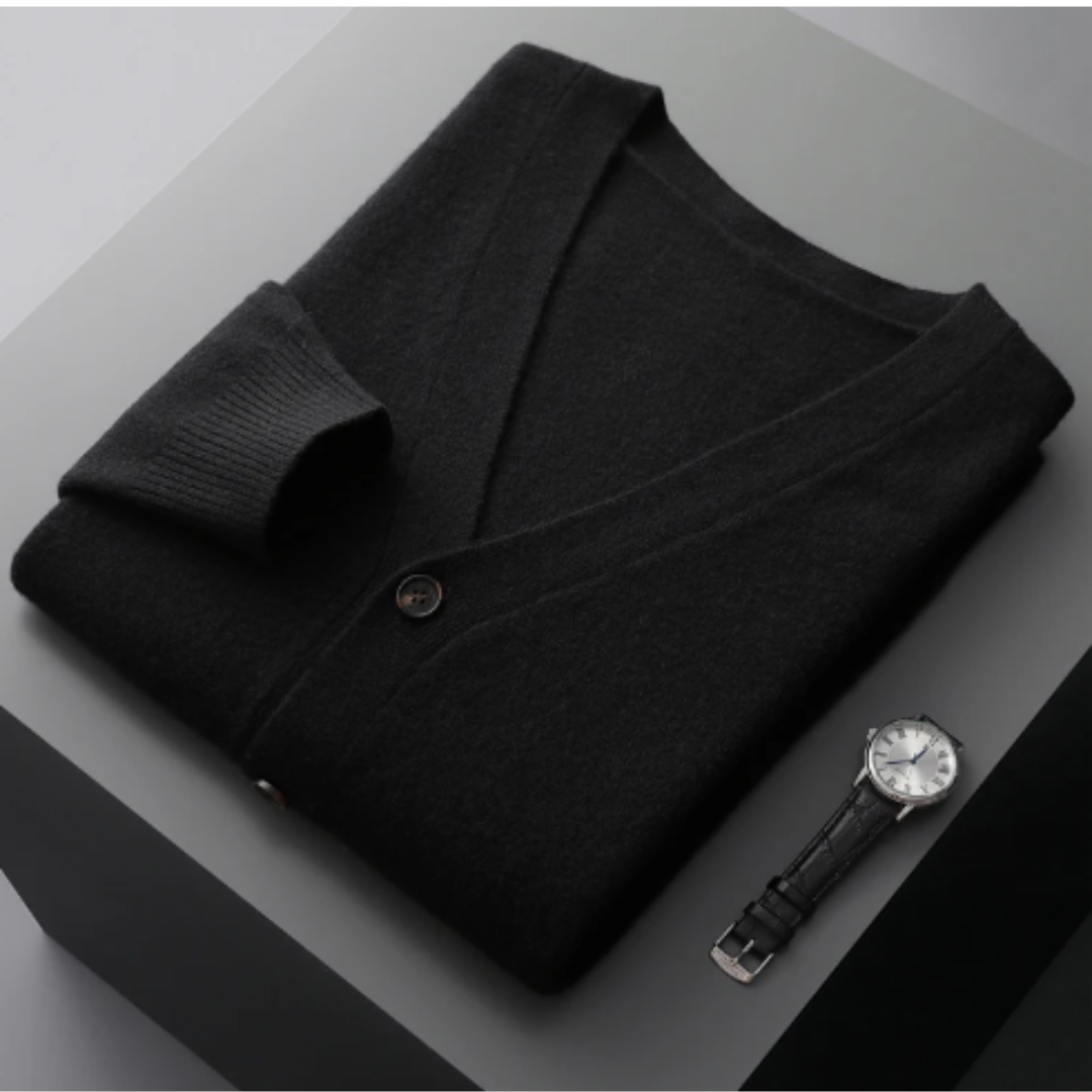 Herren Strickjacke Mit Knöpfen Und V-Ausschnitt | Winter