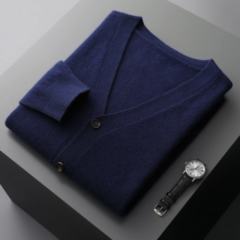 Herren Strickjacke Mit Knöpfen Und V-Ausschnitt | Winter