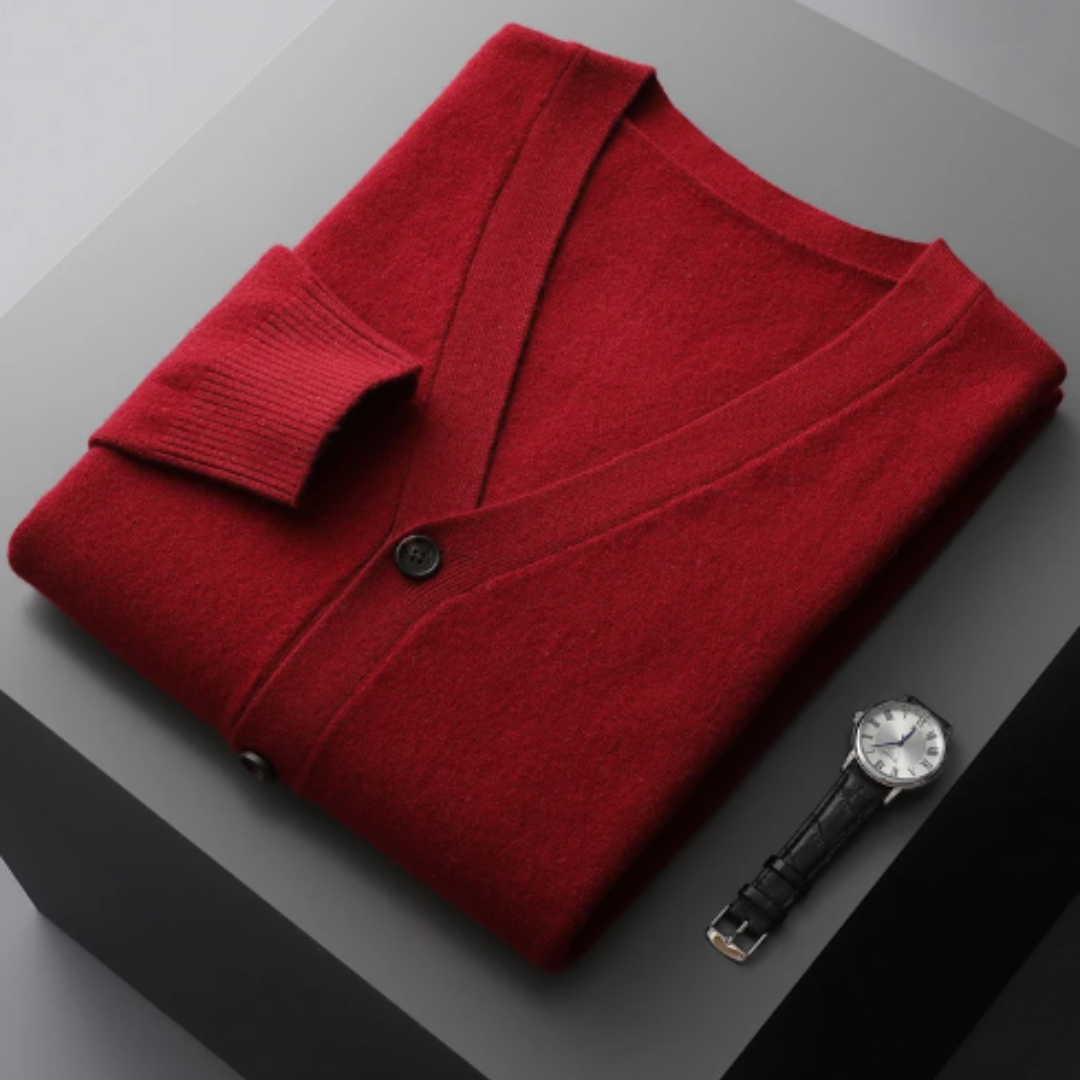 Herren Strickjacke Mit Knöpfen Und V-Ausschnitt | Winter