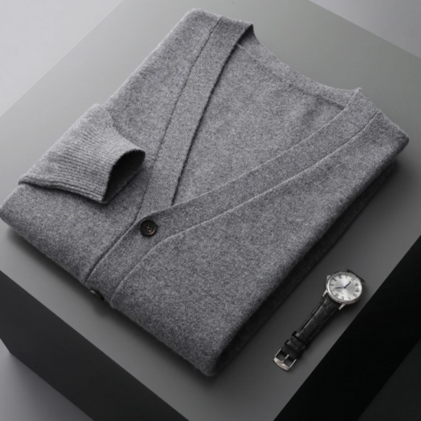 Herren Strickjacke Mit Knöpfen Und V-Ausschnitt | Winter