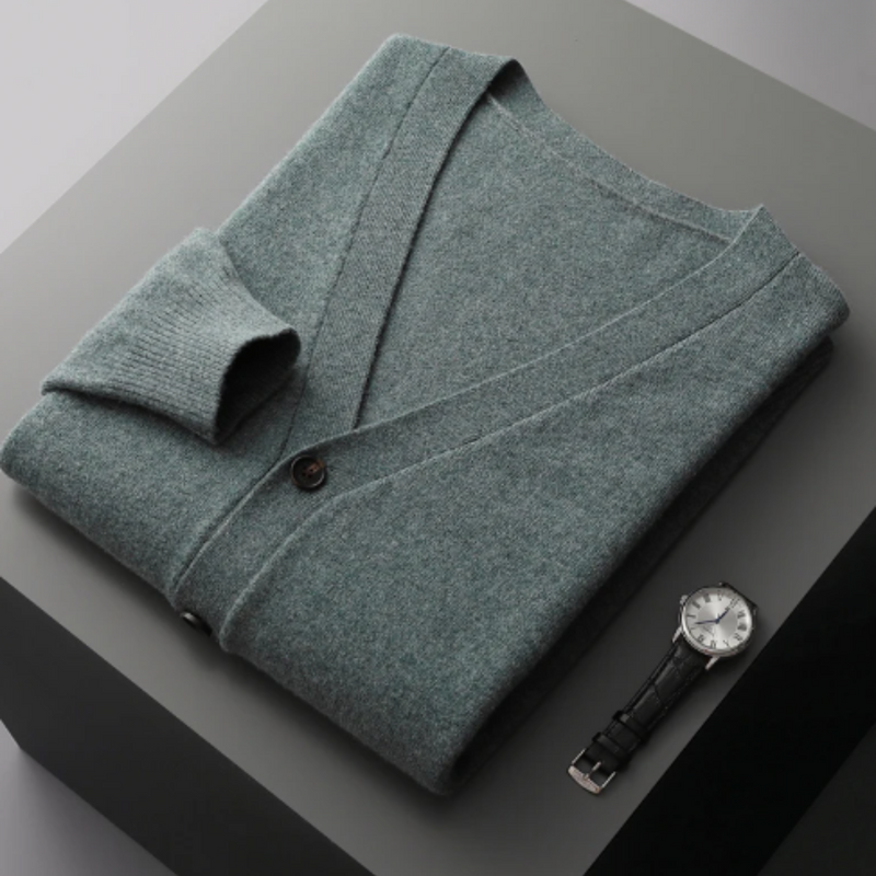 Herren Strickjacke Mit Knöpfen Und V-Ausschnitt | Winter