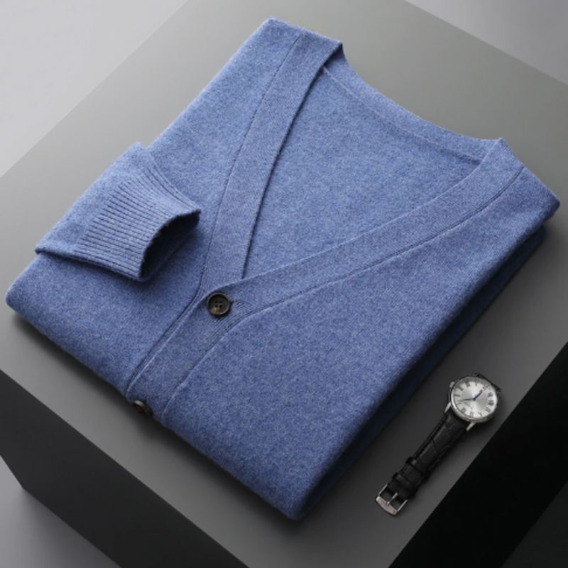 Herren Strickjacke Mit Knöpfen Und V-Ausschnitt | Winter