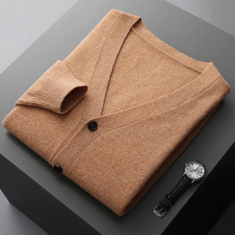 Herren Strickjacke Mit Knöpfen Und V-Ausschnitt | Winter