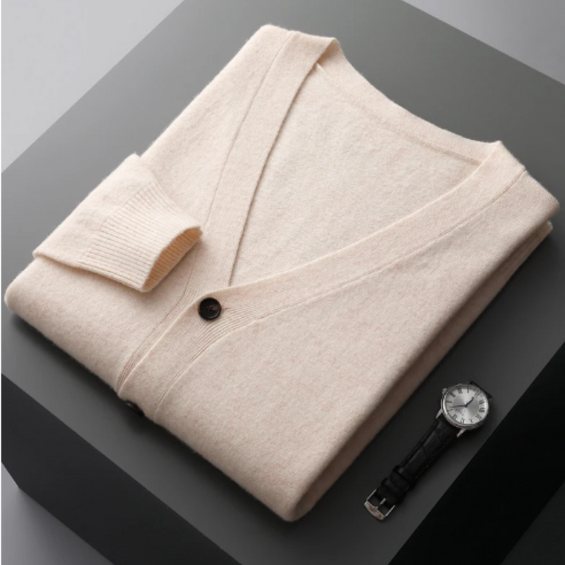 Herren Strickjacke Mit Knöpfen Und V-Ausschnitt | Winter
