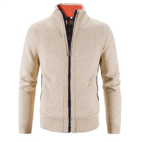 Klassische Strickjacke Mit Reißverschluss Für Herren | Stehkragen