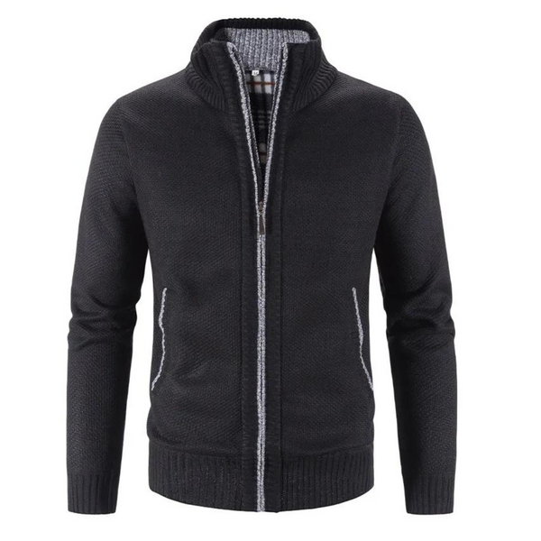 Klassische Strickjacke Mit Reißverschluss Für Herren | Stehkragen