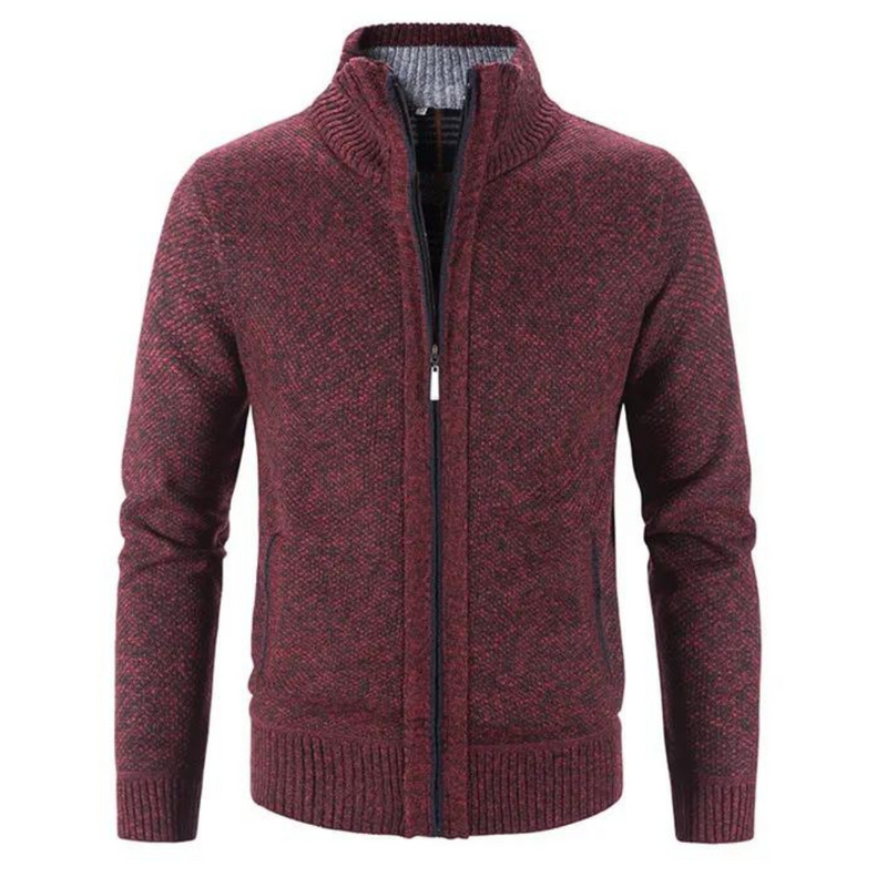 Klassische Strickjacke Mit Reißverschluss Für Herren | Stehkragen