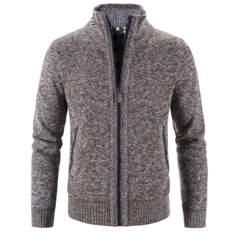 Klassische Strickjacke Mit Reißverschluss Für Herren | Stehkragen