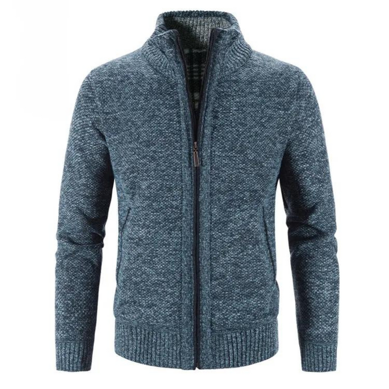 Klassische Strickjacke Mit Reißverschluss Für Herren | Stehkragen