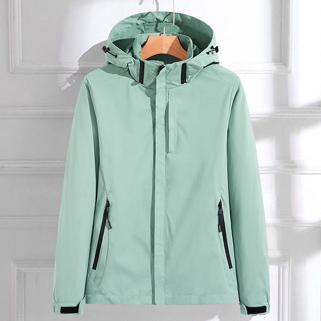 Outdoor Regenmantel Mit Kapuze Für Frauen | Reißverschlusstaschen
