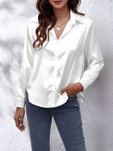 Paulina – Damen Elegante Satinbluse