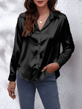 Paulina – Damen Elegante Satinbluse