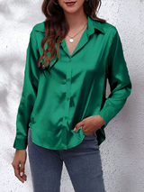 Paulina – Damen Elegante Satinbluse