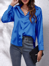 Paulina – Damen Elegante Satinbluse