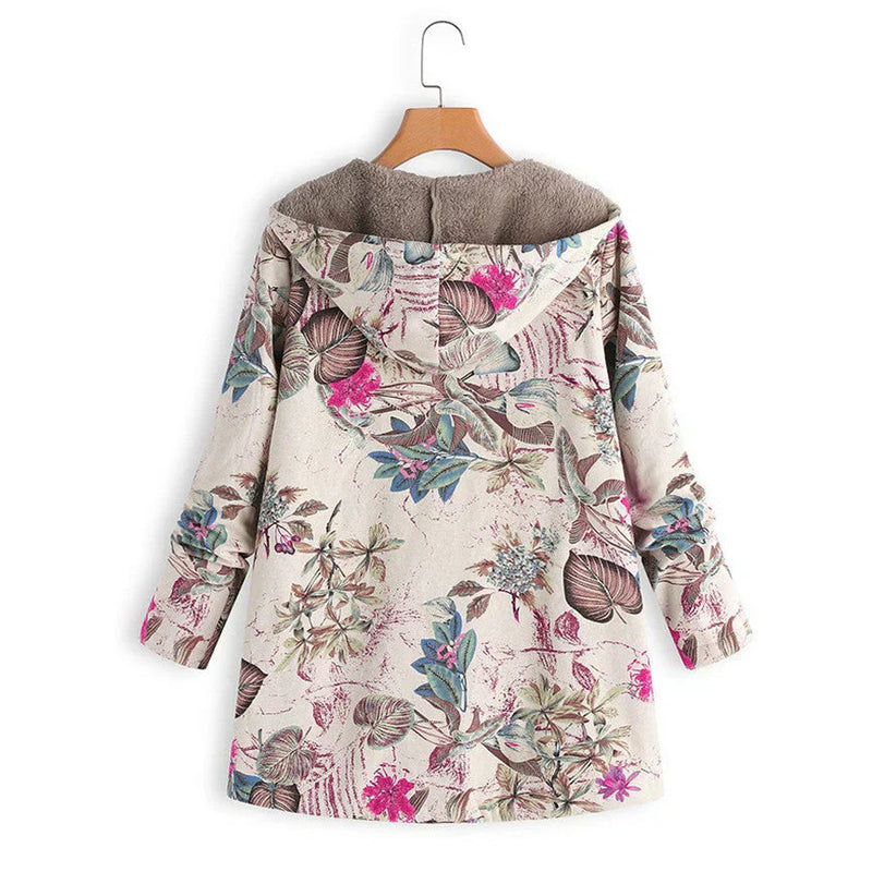 Gemusterte Damenjacke Mit Kapuze | Winter