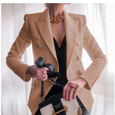 Damen-Blazer Mit Knopfdetails | Lange Ärmel