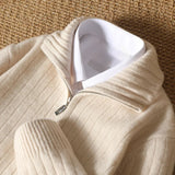 Modischer Winter Kaschmirpullover Für Herren | Mit Reißverschluss