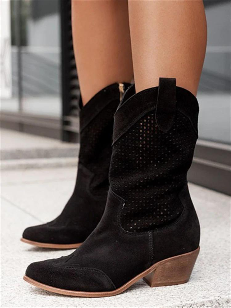 Cowboystiefel Für Damen | Quadratischer Absatz