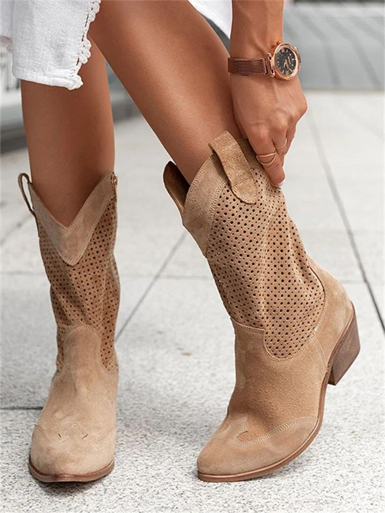 Cowboystiefel Für Damen | Quadratischer Absatz