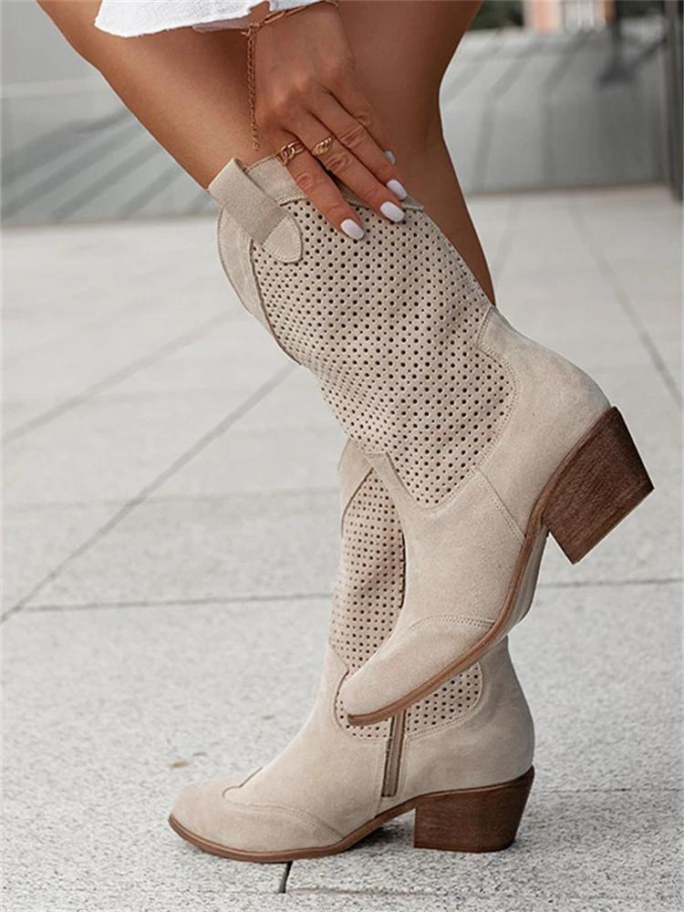 Cowboystiefel Für Damen | Quadratischer Absatz
