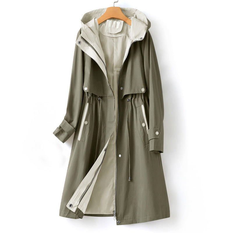 Trenchcoat Mit Kapuze Und Verstellbarer Taille Für Damen | Winter