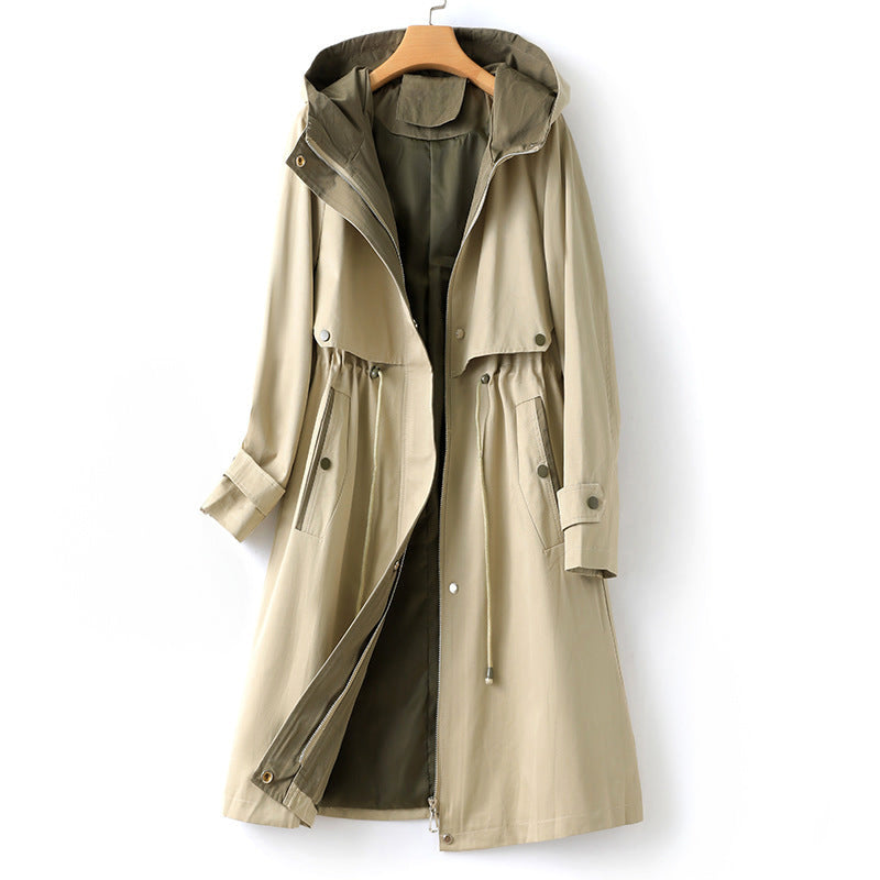Trenchcoat Mit Kapuze Und Verstellbarer Taille Für Damen | Winter