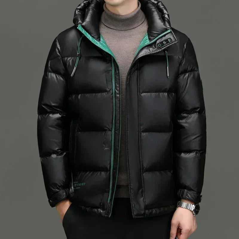 Winter Herren Daunenjacke Mit Kapuze | Langarm