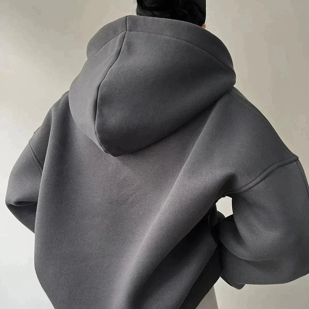 Hoodie Mit V-Ausschnitt Und Überschnittenen Schultern Für Damen | Winter