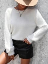 Elvie - Flauschiger Pullover mit Spitze