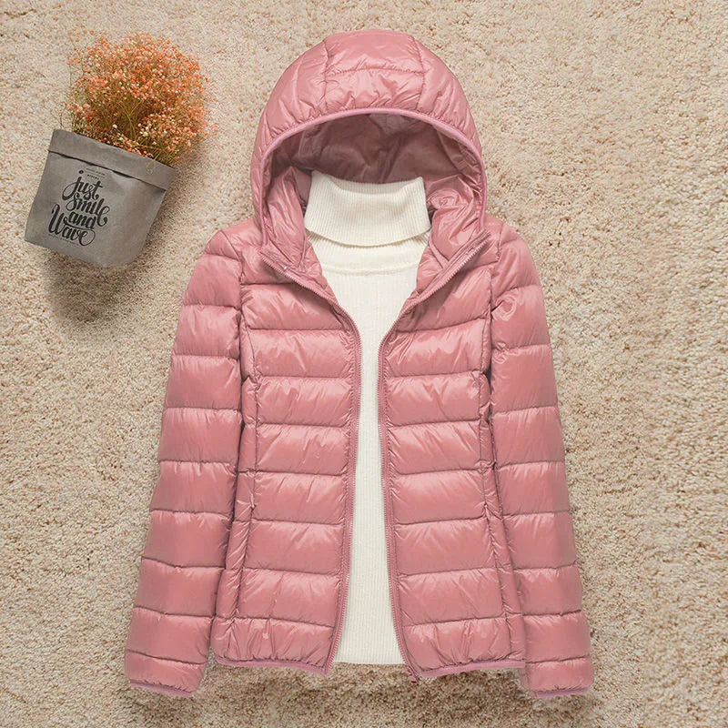 Stylische Winterjacke Mit Reißverschluss Und Kapuze Und Langen Ärmeln | Winter