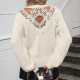 Ilona - Flauschiger Pullover mit Spitze
