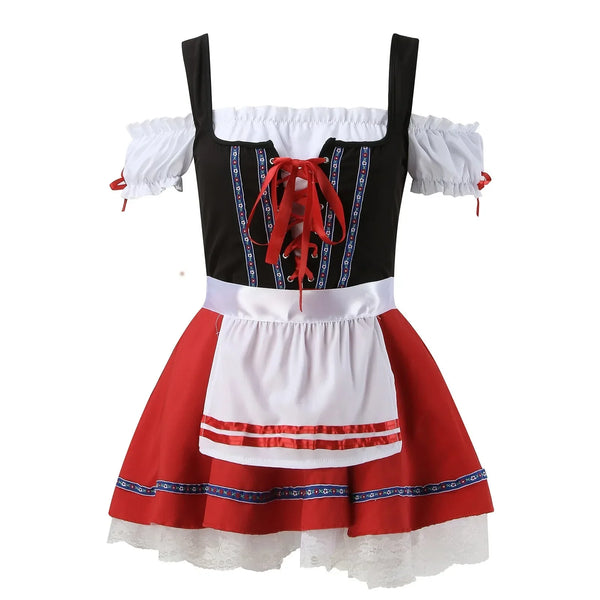 Rotes Oktoberfest Dirndlkleid Für Damen