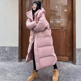 Lässige Lange Pufferjacke Mit Kapuze Für Damen | Winter