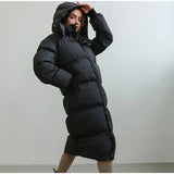 Lange Pufferjacke Für Damen | Mit Kapuze