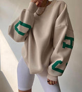 Übergroßer Kapuzenpullover Mit Rundhalsausschnitt Für Damen | Locker geschnittenes Design