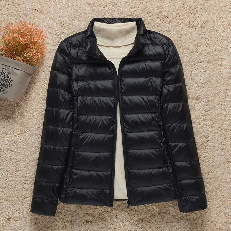 Stylische Winterjacke Mit Reißverschluss Und Kapuze Und Langen Ärmeln | Winter