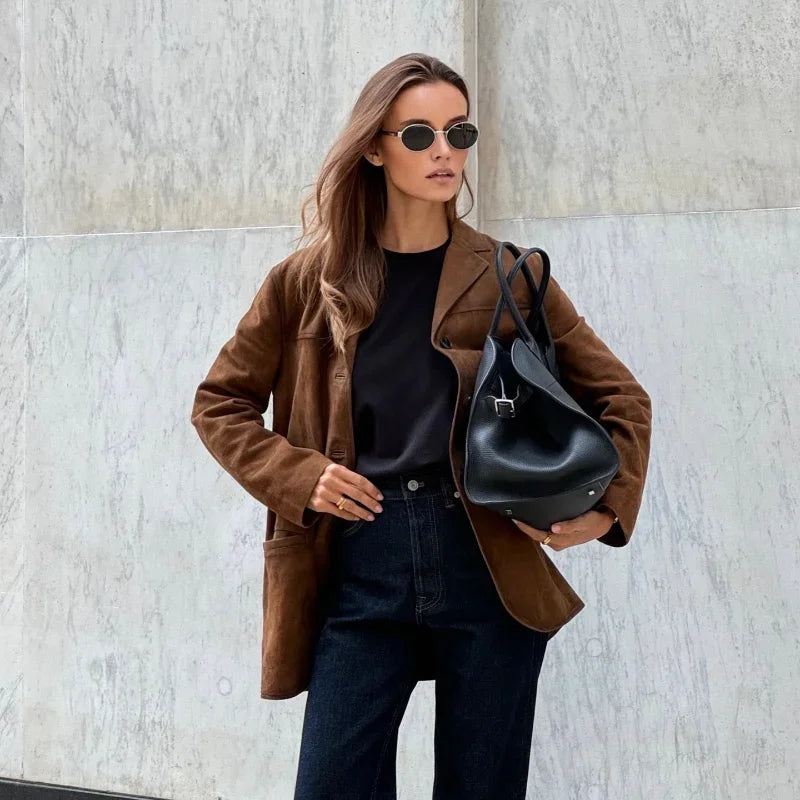 Trendige Damenjacke Mit Knopfverschluss | Warm