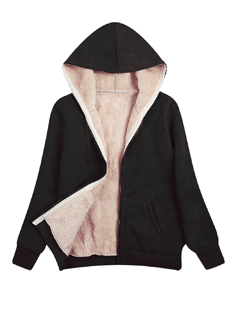 Fleecejacke Mit Kapuze | Lange Ärmel