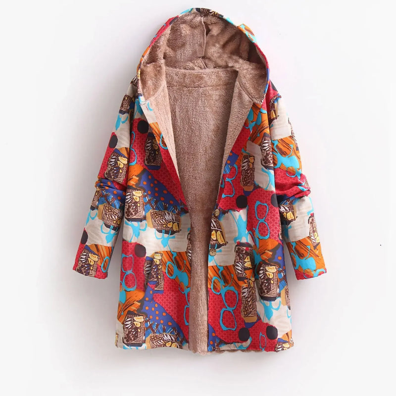 Bedruckte Fleecejacke Für Damen | Mit Kapuze