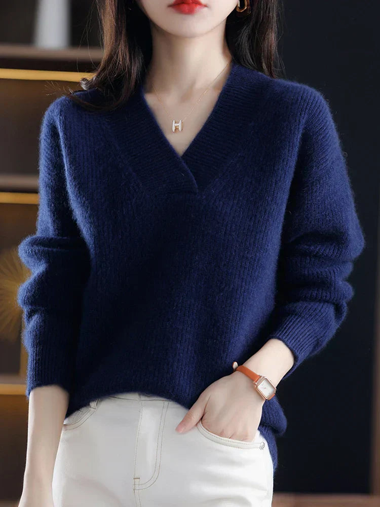 Kaschmirpullover Mit V-Ausschnitt | Winter