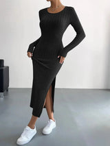 Strick-midikleid Für Damen | Seitenschlitz