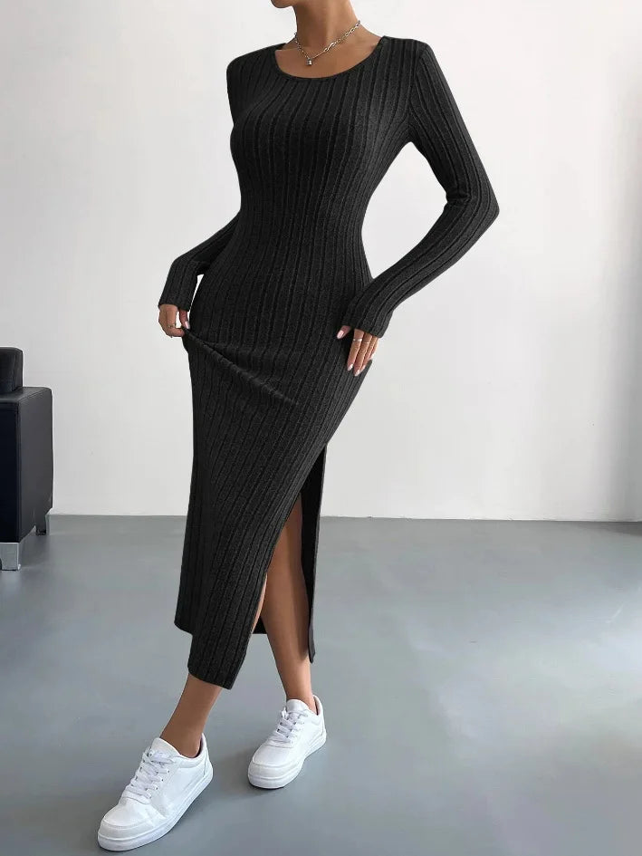 Strick-midikleid Für Damen | Seitenschlitz