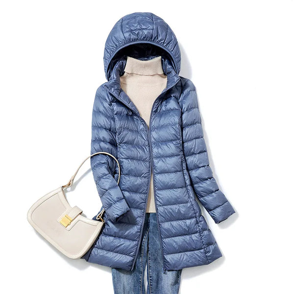 Daunenjacke Mit Abnehmbarer Kapuze Für Damen | Herbst