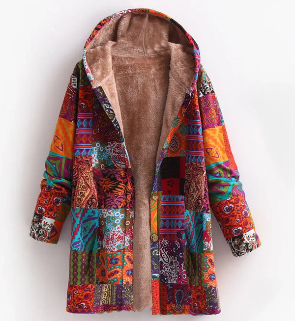 Bedruckte Fleecejacke Für Damen | Mit Kapuze